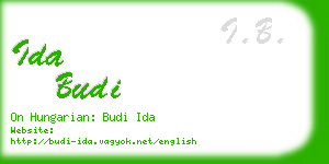 ida budi business card